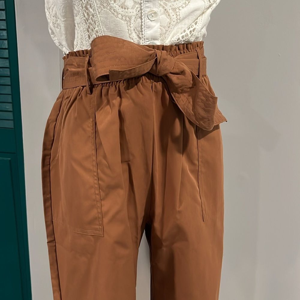 NWT Women's Brown Tie-Waist Jogger Pants - small - Picture 6 of 11